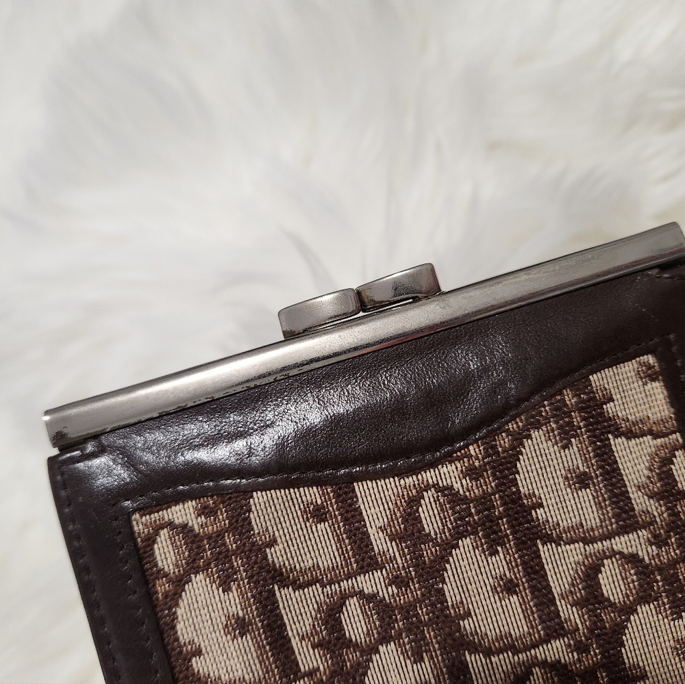 Christian Dior Vintage Trotter Wallet Brown With FLAWS INSIDE - Picture 4 of 15